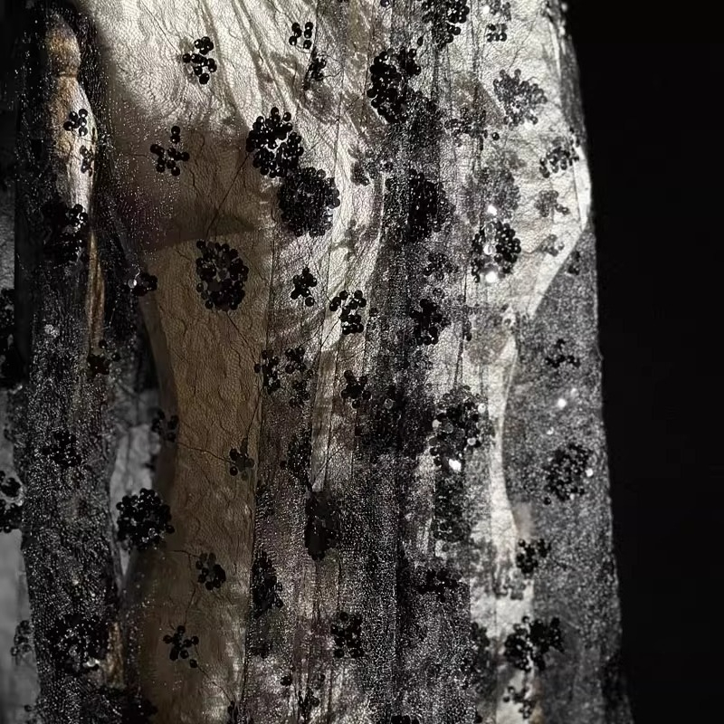 Embroidery Net Dress - Kain Jala Bordir Bunga Renda Berpayet