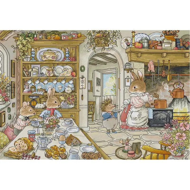 Embroidery Kitchen - Kit jahit silang pola hewan kartun