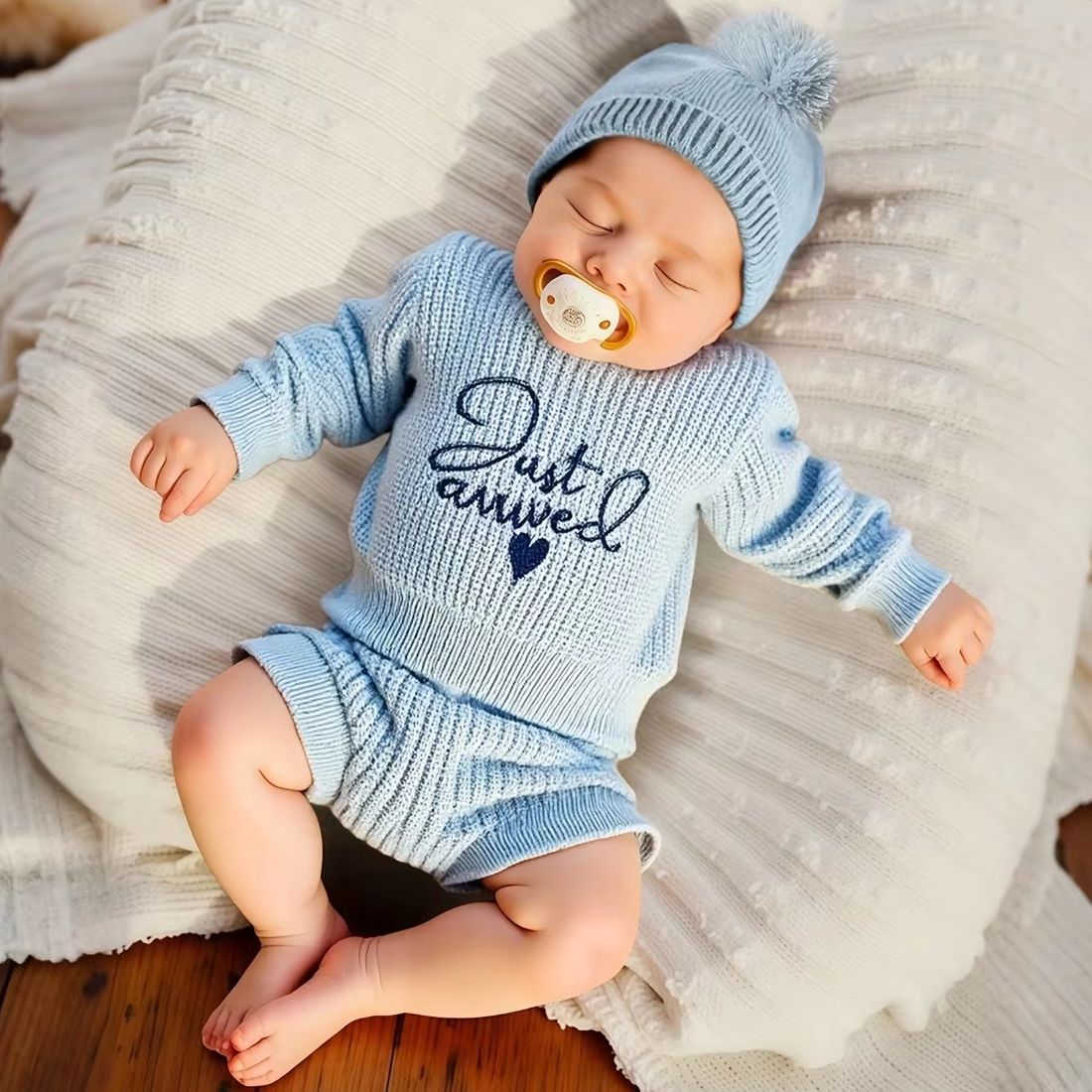 Embroidery World - 3pcs Set Pakaian Rajut Bayi Laki-laki