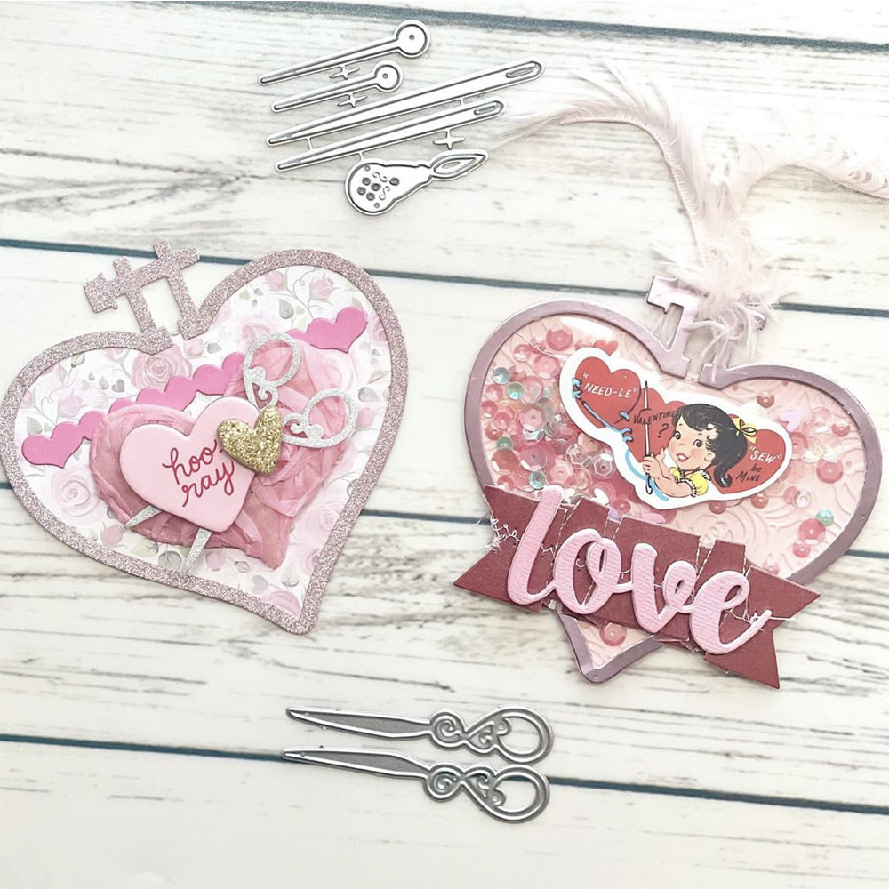 Embroidery Paper - KSCRAFT hati bordir Hoop logam pemotong