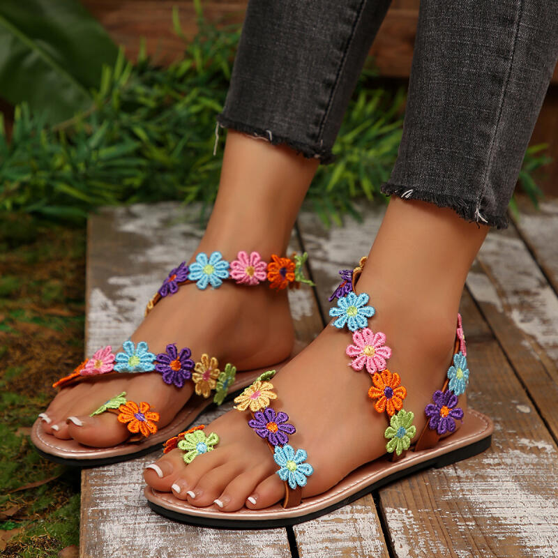 Embroidery Design Free - Sandal Wanita Bordir Bunga Bohemian Desainer