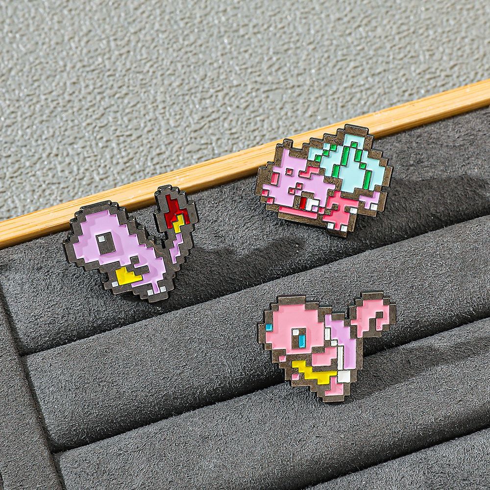 Embroidery Reddit - Pin Enamel Logam Pokemon Mosaik Piksel,