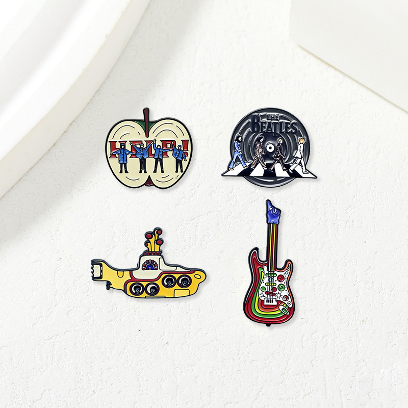 Embroidery Icon - Pin Enamel Salib Vintage Band Rock,