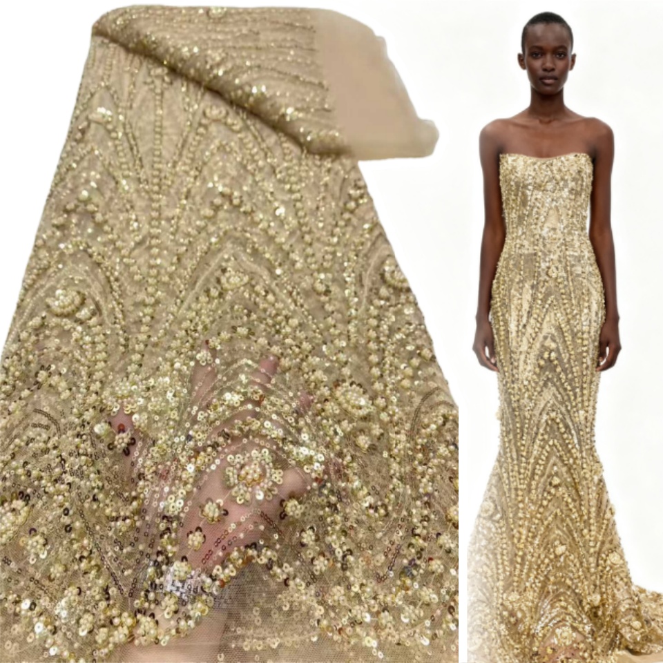 Embroidery Net Dress - Kain Tulle Bordir Payet Berkualitas Tinggi