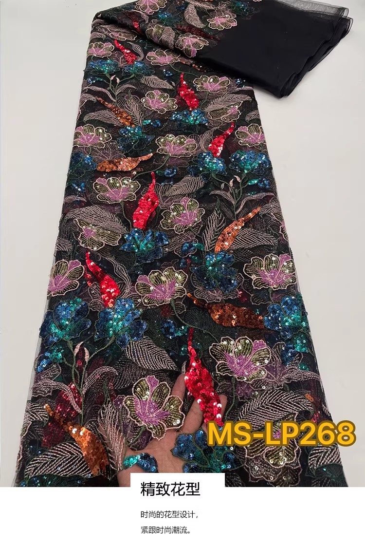 Embroidery Net Dress - 1 yard Kain Bordir Payet Bunga