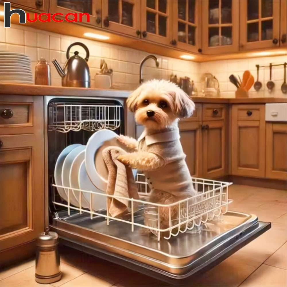 Embroidery Kitchen - Lukisan Berlian Huacan Terbaru Gambar Anjing