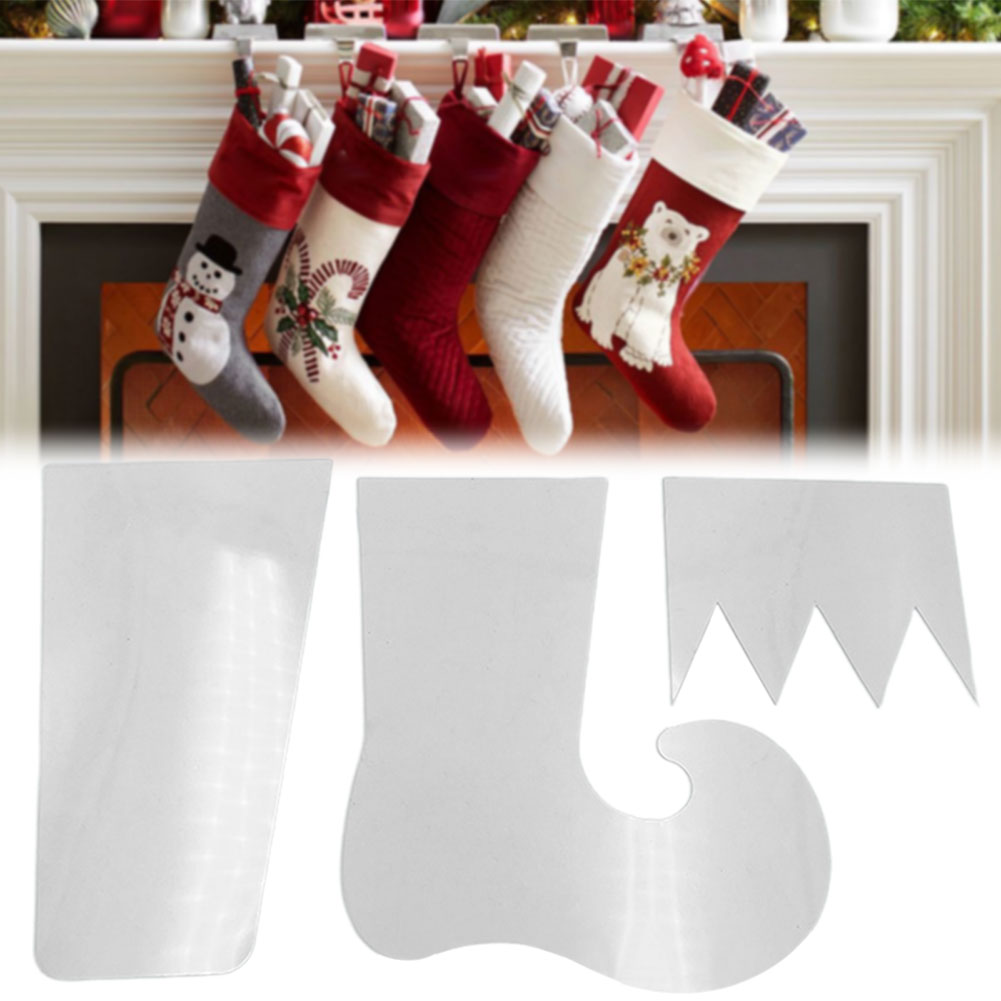Embroidery Xmas Stocking - Elf Natal Stocking Template Plastik Quilting