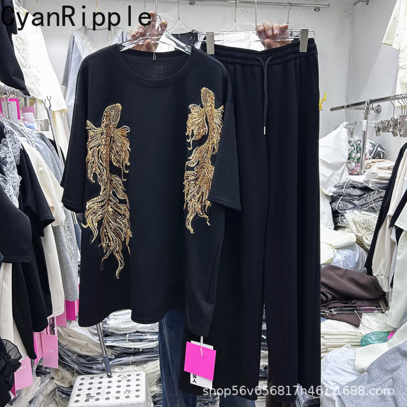 Embroidery Cotton Shirt - Set Dua Potong Wanita Musim Semi