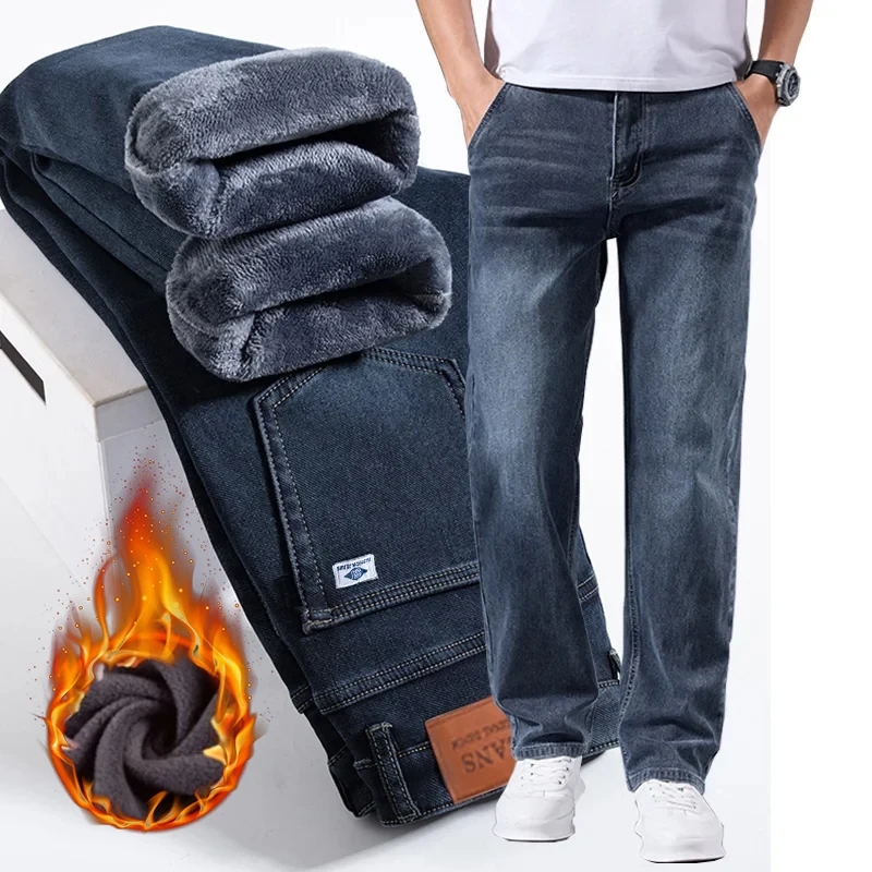 Embroidery On Jeans - Celana Jeans Pria Musim Dingin Berbahan