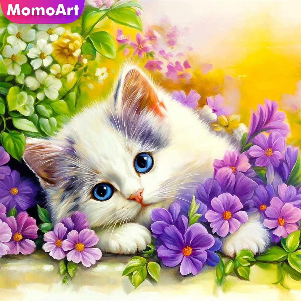 Embroidery Design Patterns Flowers - Momoart Kain Bordir Hewan Kucing Cross