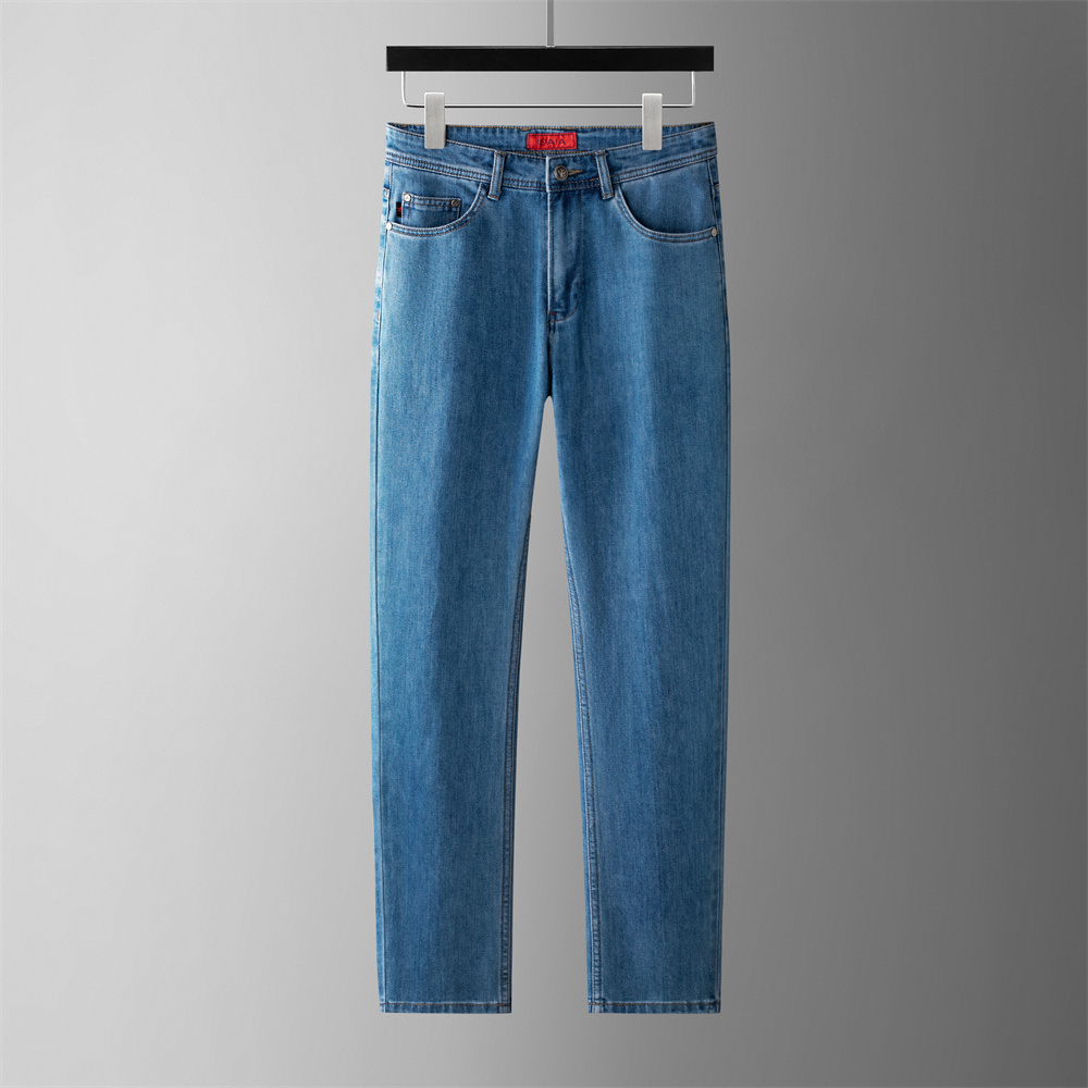 OECHSLI Jeans Katun Tipis Pria - Embroidery On Jeans ulasan dan harga