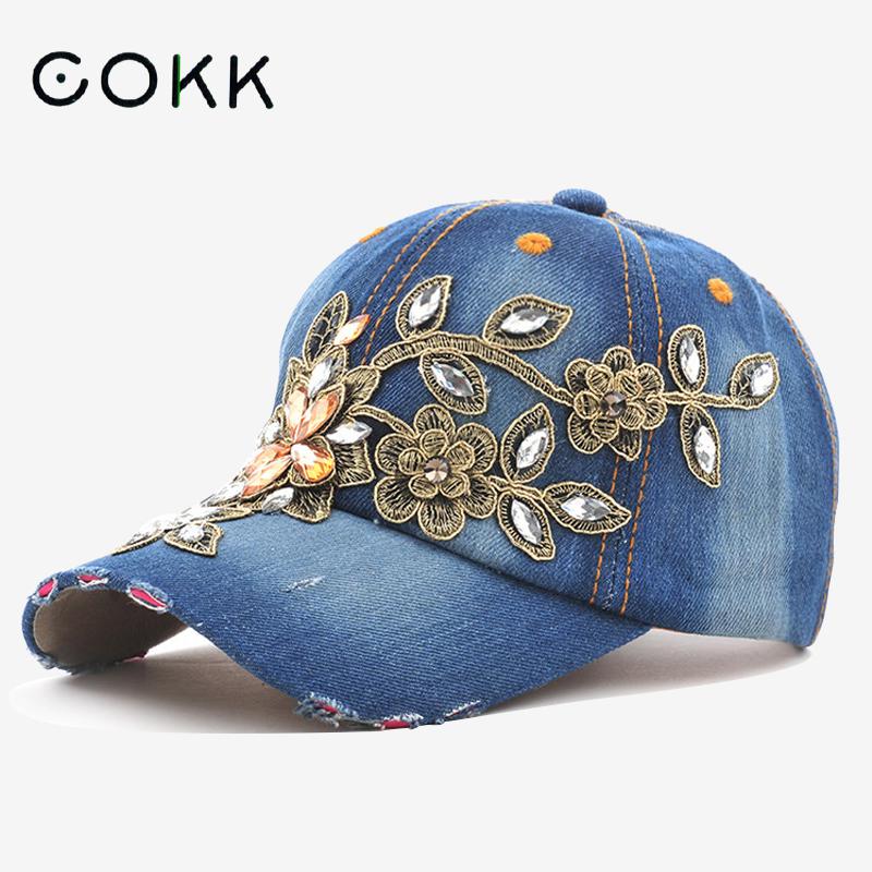 COKK topi bisbol wanita, Snapb - Embroidery On Jeans ulasan dan harga