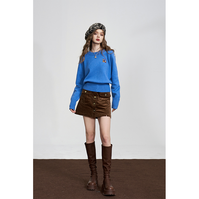ELFSACK Sweater Rajut Crop Leh - Embroidery Patches ulasan dan harga