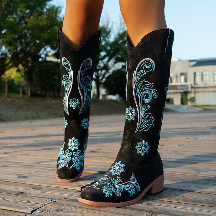 Sepatu Bot Wanita Retro, Sepat - Embroidery Design Free ulasan dan harga