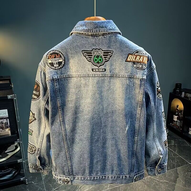 Jaket Denim Bordir High Street - Embroidery Patches ulasan dan harga