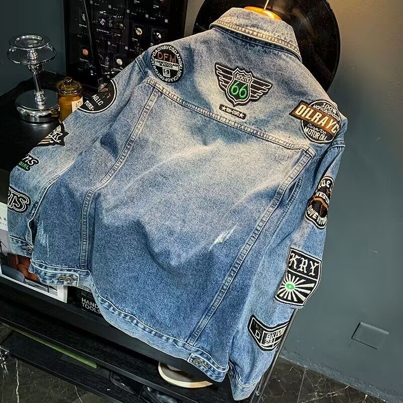 Jaket Denim Bordir High Street - Embroidery Patches ulasan dan harga
