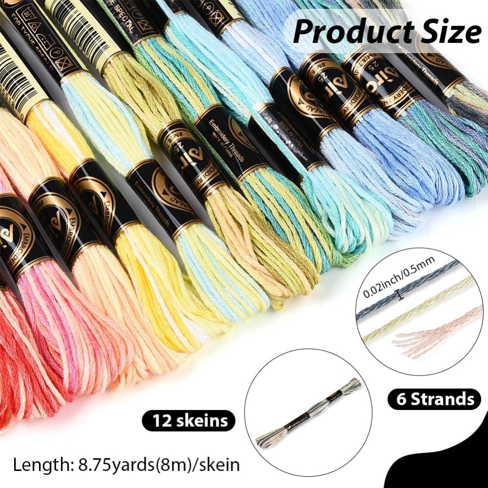 12 Gulungan 105 Yard 6 Ply Ben - Embroidery Stitches ulasan dan harga