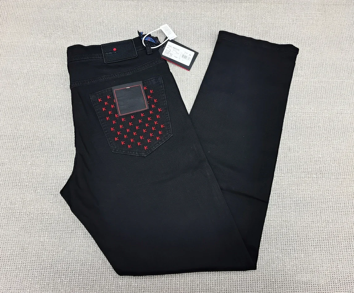 OECHSLI Jeans Katun Tipis Pria - Embroidery On Jeans ulasan dan harga
