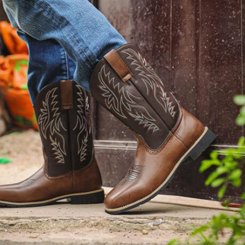 Sepatu Bot Tinggi Pria Baru Bo - Embroidery Stitches ulasan dan harga