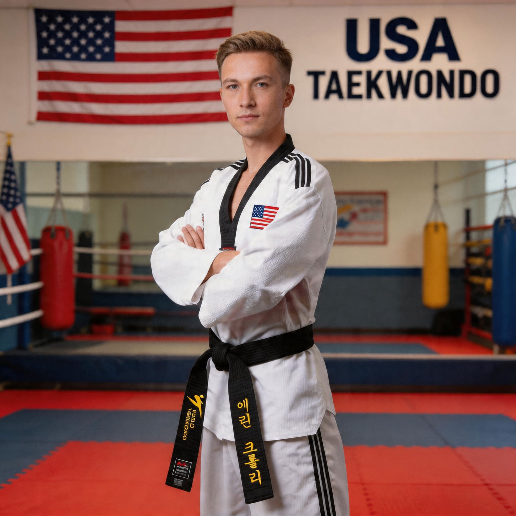 WTF World Taekwondo Sabuk Hita - Embroidery World ulasan dan harga