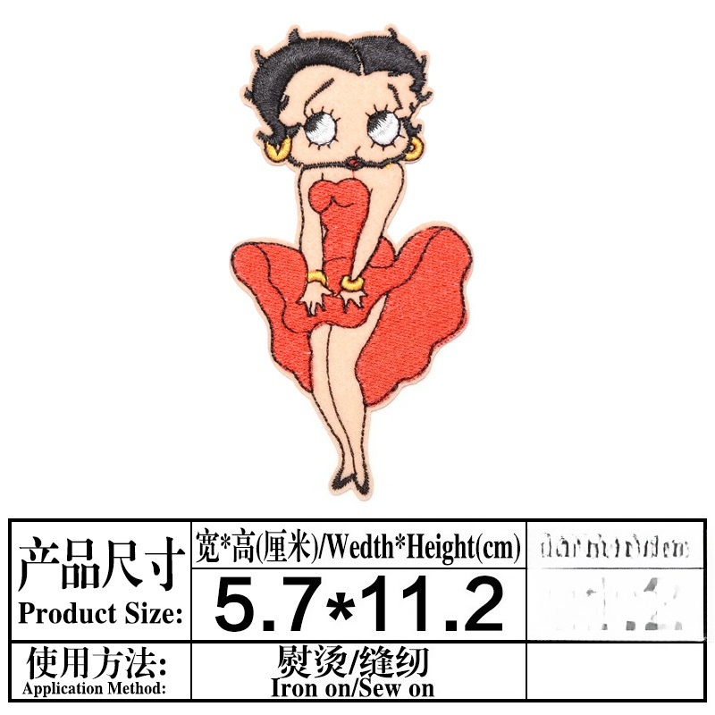 Patch Betty Boop dengan Cetak  - Embroidery Patches ulasan dan harga