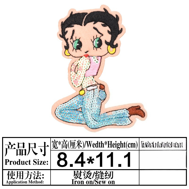 Patch Betty Boop dengan Cetak  - Embroidery Patches ulasan dan harga