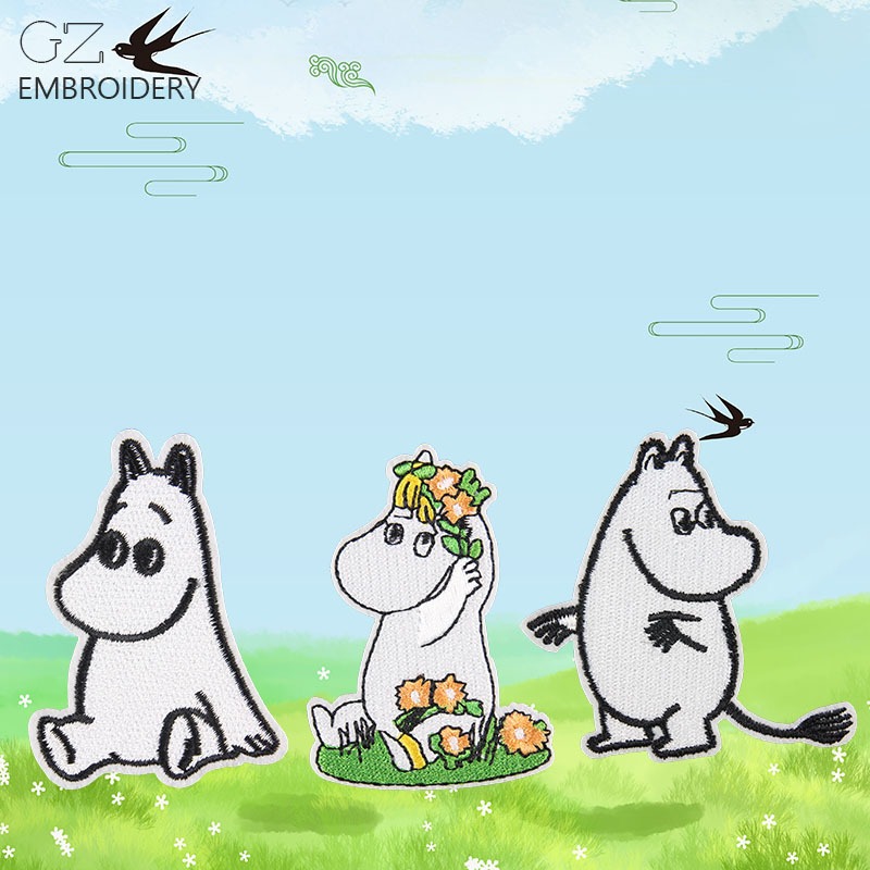 Patch Bordir Kartun Moomin Luc - Embroidery Patches ulasan dan harga