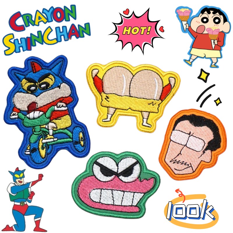 Crayon Shin-chan Nohara Shinno - Embroidery Patches ulasan dan harga