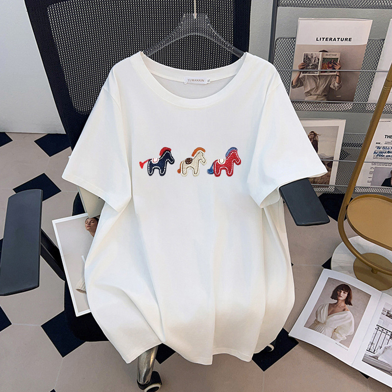 Kaus Kuda Poni Bordir Leher Bu - Embroidery Cotton Shirt ulasan dan harga