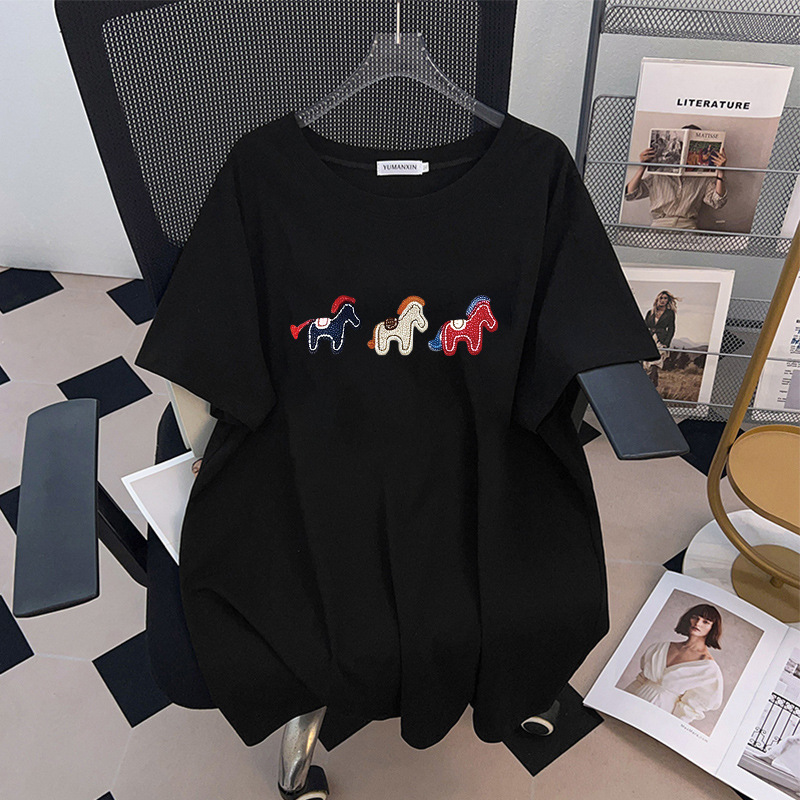 Kaus Kuda Poni Bordir Leher Bu - Embroidery Cotton Shirt ulasan dan harga