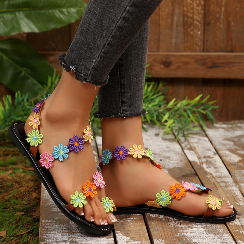Sandal Wanita Bordir Bunga Boh - Embroidery Design Free ulasan dan harga