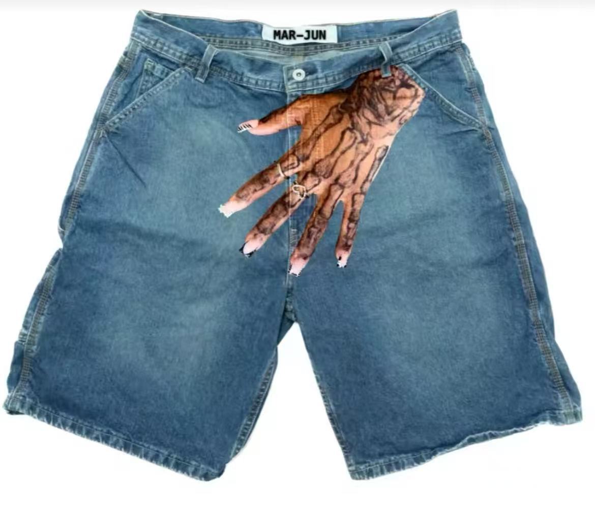Deeptown Y2k Celana Pendek Den - Embroidery On Jeans ulasan dan harga
