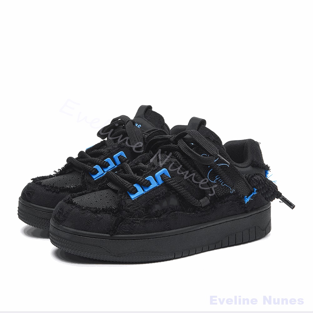 Sepatu Skate Platform Tepi Raw - Embroidery Stitches ulasan dan harga