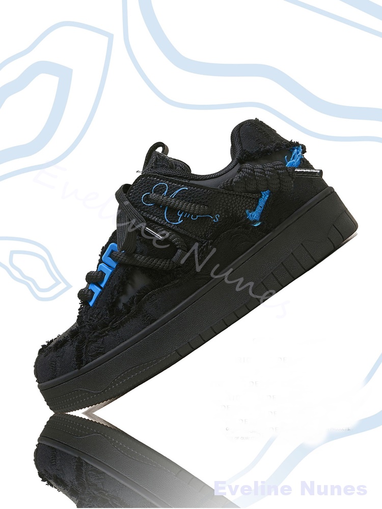 Sepatu Skate Platform Tepi Raw - Embroidery Stitches ulasan dan harga