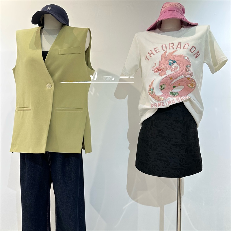 Kaos Wanita Lengan Pendek Gaya - Embroidery Cotton Shirt ulasan dan harga