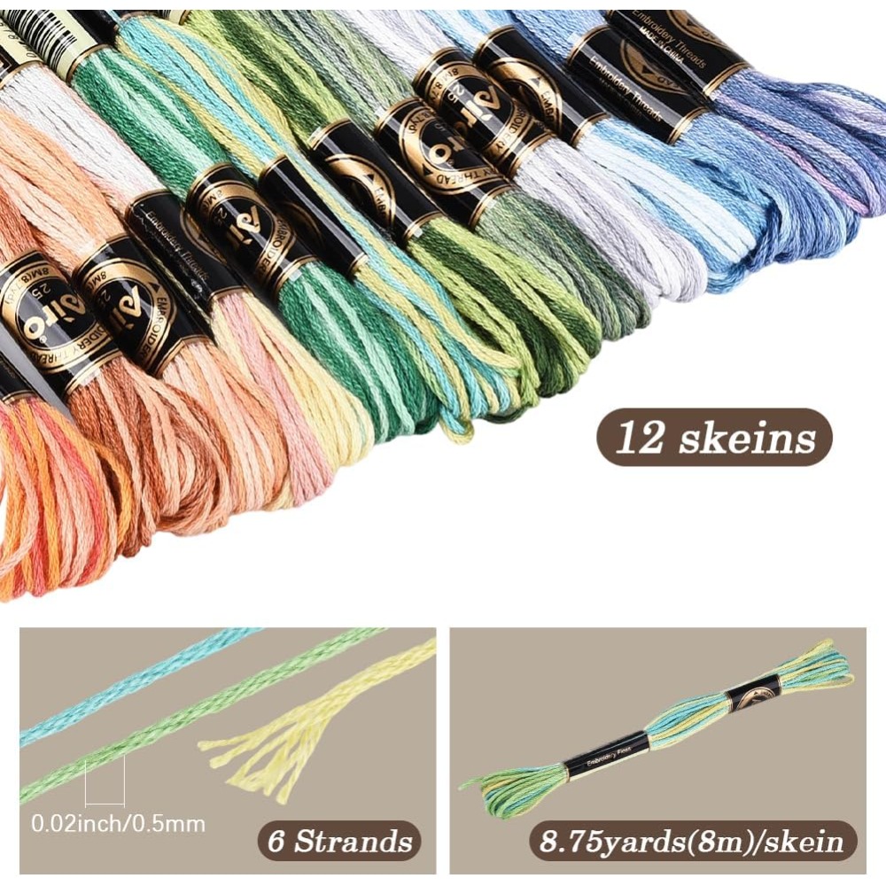 12 Gulungan Benang Sulam 105 Y - Embroidery Stitches ulasan dan harga