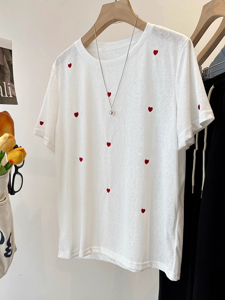 Kaos Wanita Lengan Pendek Bord - Embroidery Cotton Shirt ulasan dan harga