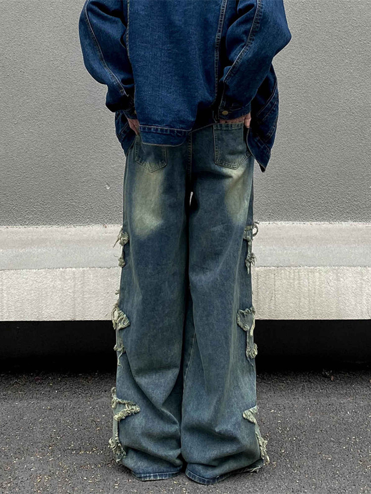 Celana Jeans Baggy Stacked Bor - Embroidery On Jeans ulasan dan harga