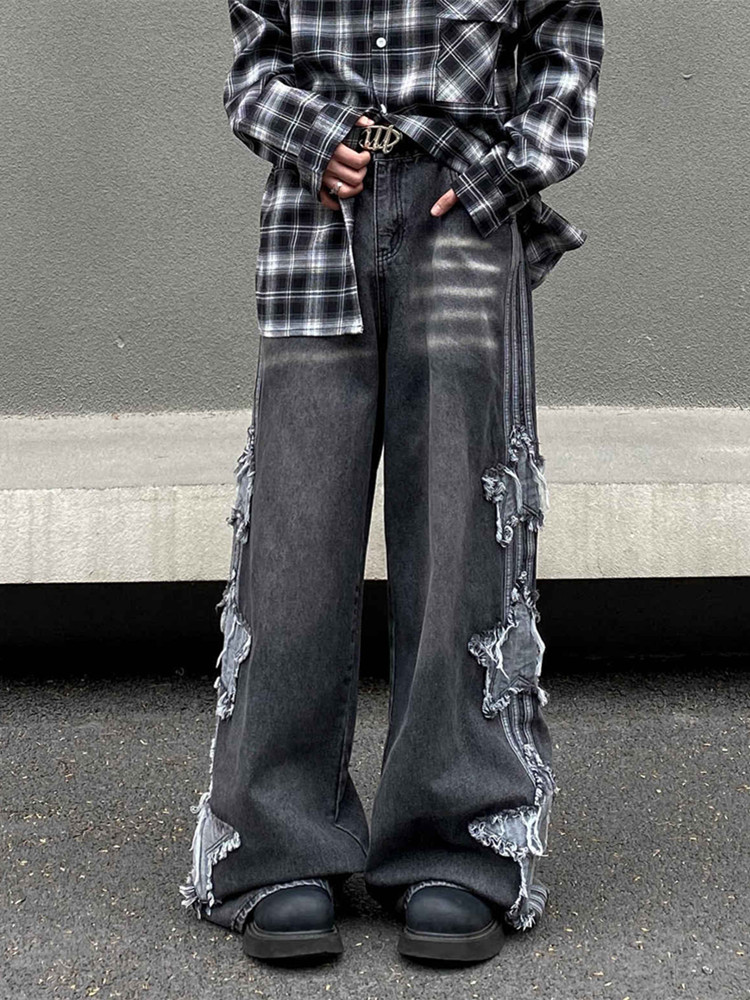 Celana Jeans Baggy Stacked Bor - Embroidery On Jeans ulasan dan harga
