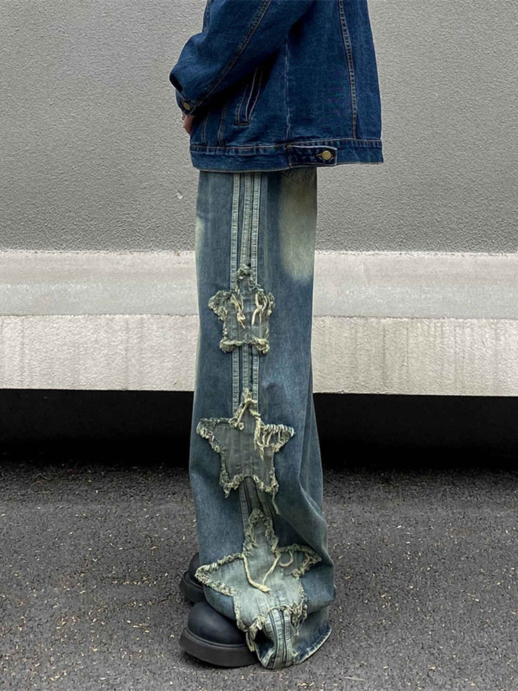Celana Jeans Baggy Stacked Bor - Embroidery On Jeans ulasan dan harga