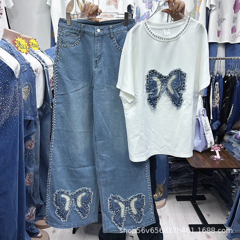 Setelan Dua Potong Wanita Musi - Embroidery On Jeans ulasan dan harga