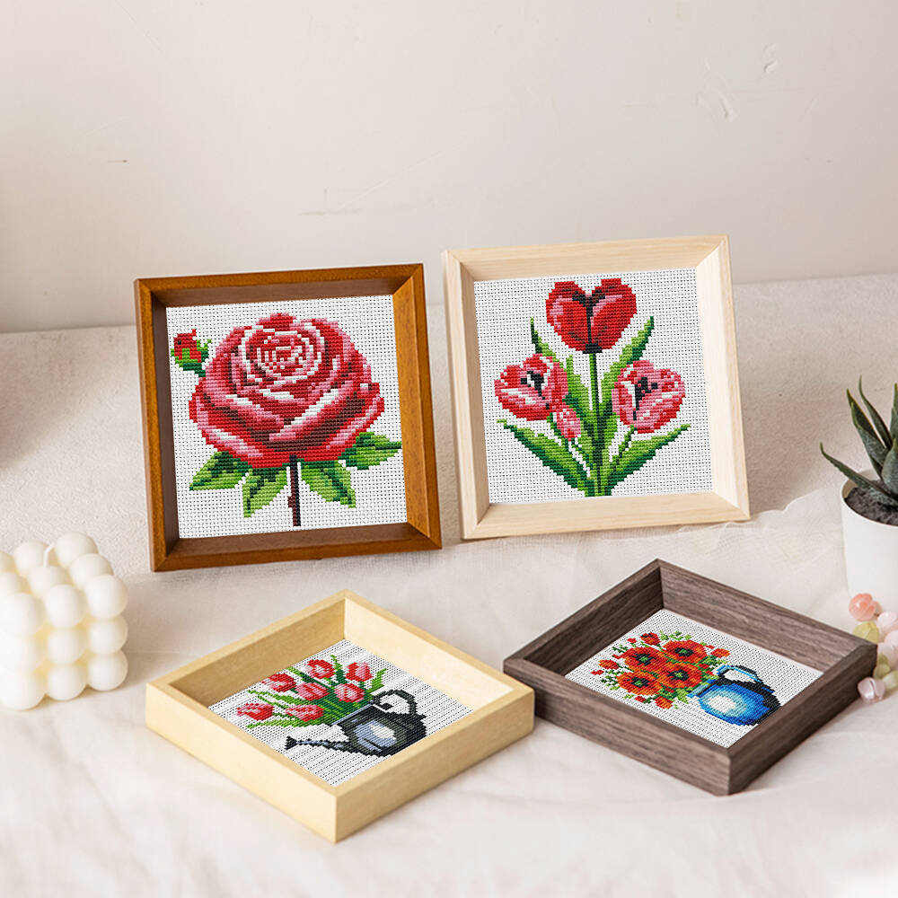 Evershine 8 Buah Pola Vas Bung - Embroidery Design Patterns Flowers ulasan dan harga