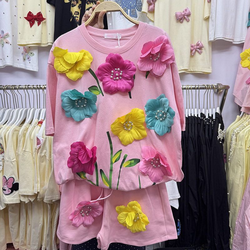 Kaus Bunga 3D Warna-warni Musi - Embroidery Cotton Shirt ulasan dan harga