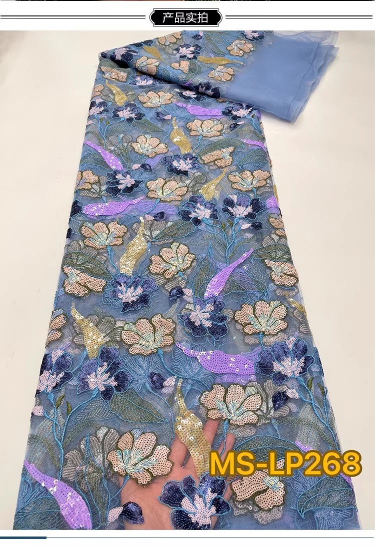 1 yard Kain Bordir Payet Bunga - Embroidery Net Dress ulasan dan harga