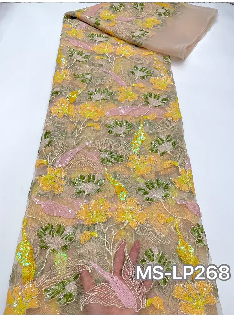 1 yard Kain Bordir Payet Bunga - Embroidery Net Dress ulasan dan harga