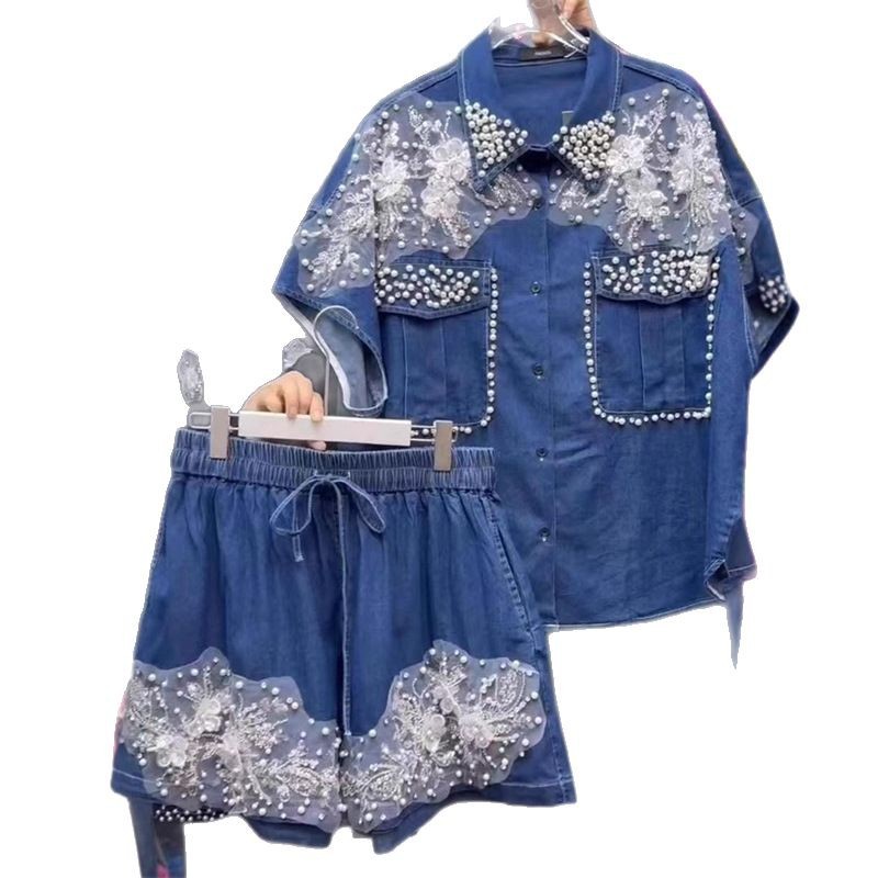 Kaus Denim Bordir Bunga Manik- - Embroidery Patches ulasan dan harga