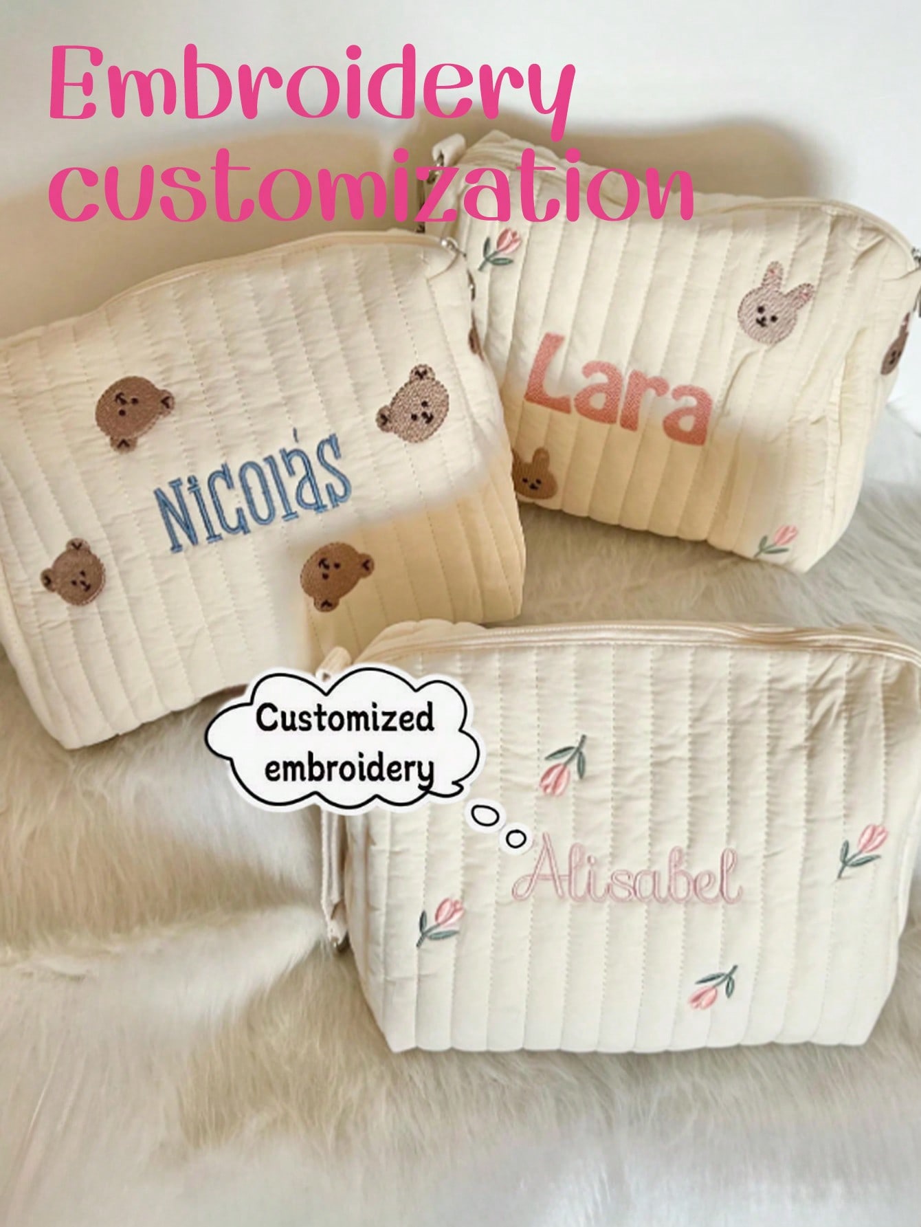 Tas Popok Bayi Bordir Nama Kus - Embroidery And Quilting ulasan dan harga